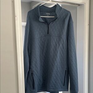 J. Crew Men's Gray Zip-Up Quilted Sweater